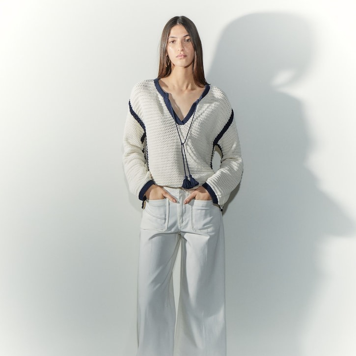 Tintoretto - Jersey de mujer liso contraste.