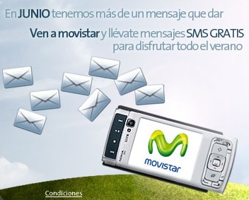 Mensajes gratis en verano, en la tienda online de Movistar
