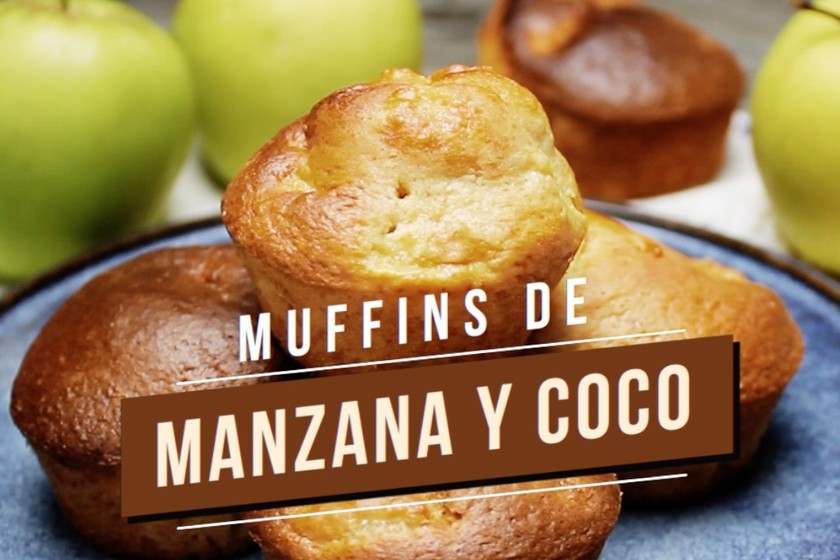 Muffins de manzana y coco. Receta de postre en video