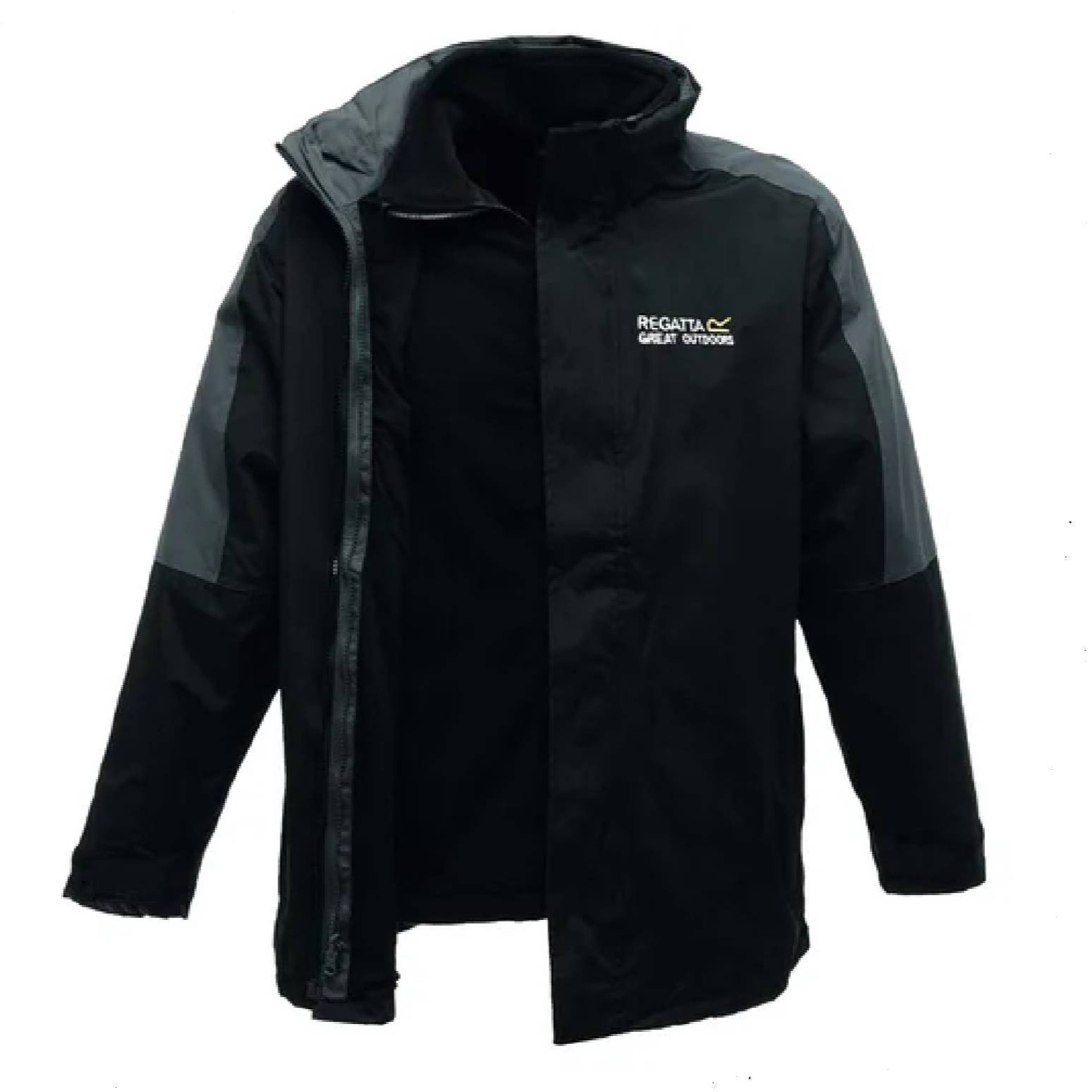 Chaqueta 3 En 1 Impermeable Y Cortavientos Modelo Regatta Defender Iii (negro/ Gris
