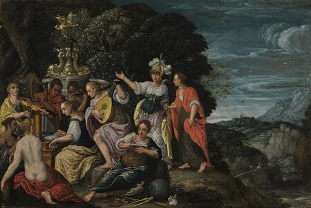 Johann Konig Minerva Visiting The Muses On Mount Helicon