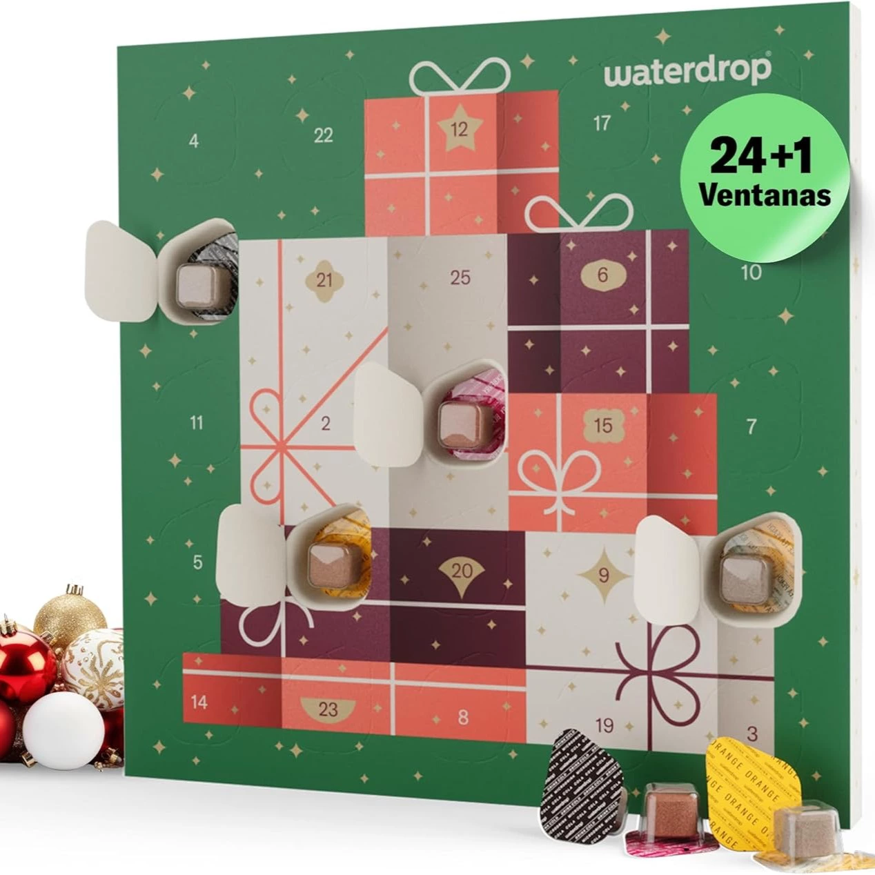 waterdrop® Calendario de Adviento 2025 – 25 Días de Pastillas Saborizantes para agua sin Azúcar, Regalos Originales para Mujer y Hombre, Advent Calendar con Sorpresas Diarias – Edición Limitada
