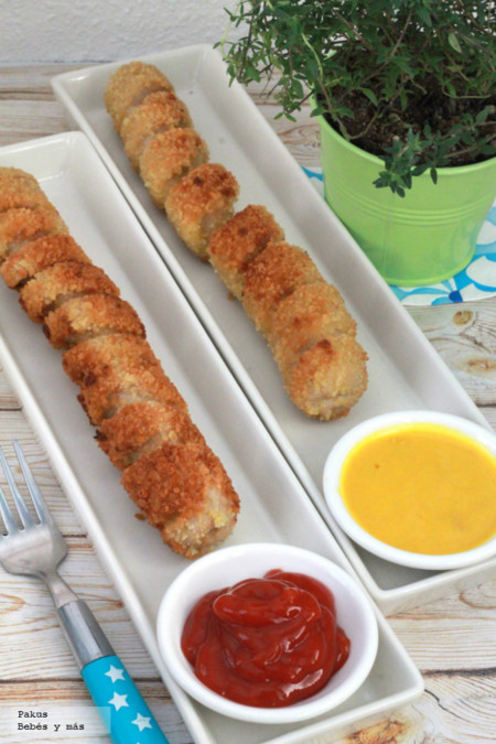 Espirales de salchichas empanadas. Receta divertida para niños