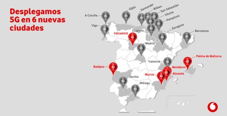 Vodafone suma 6 nuevas ciudades 5G y ya dispone de 11 smartphones compatibles