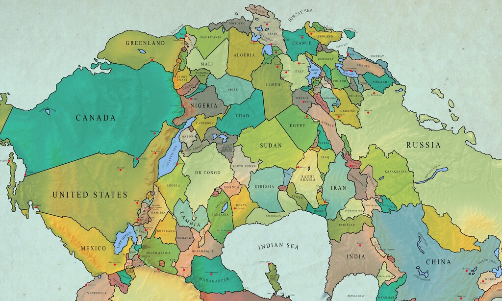 Este mapa muestra cómo será la Tierra dentro de 250 millones de años. Si se cumple, España tendrá mucha suerte