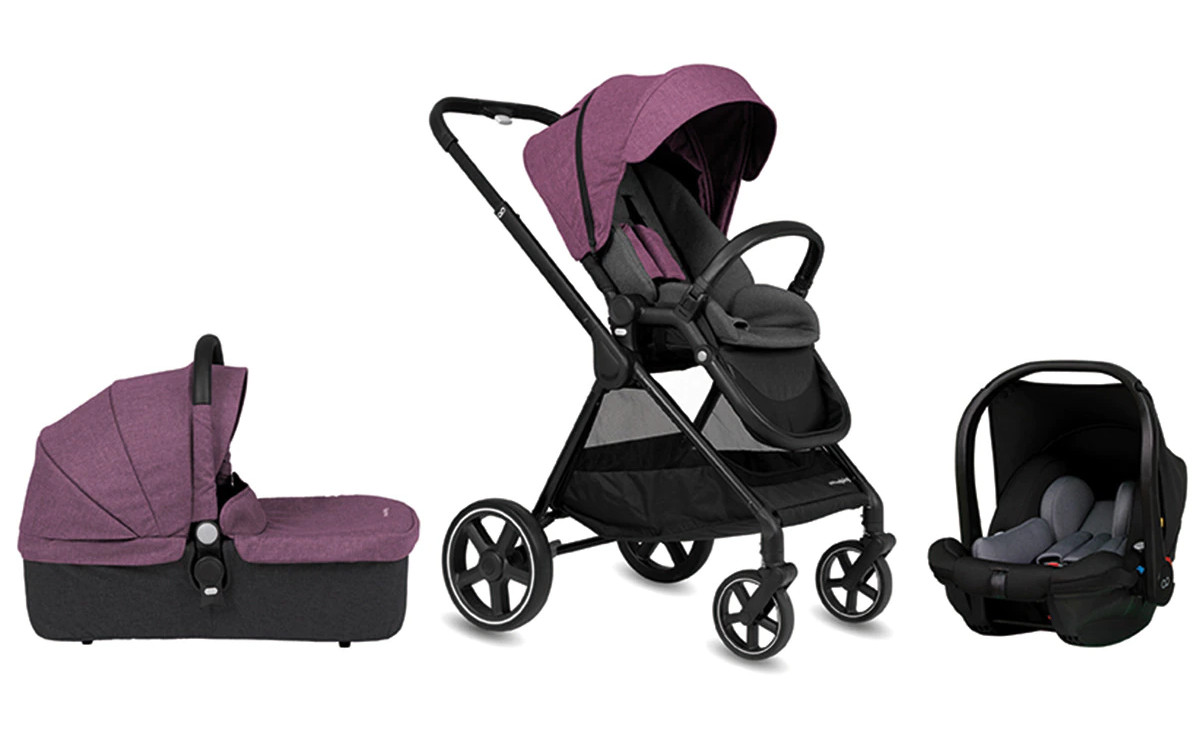 Carro de bebé trío Casualplay Match 3 Optim + Capazo + Silla de coche Verai i-Size Purple morado
