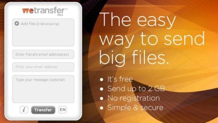 WeTransfer, envía archivos de hasta 2 GB de forma sencilla