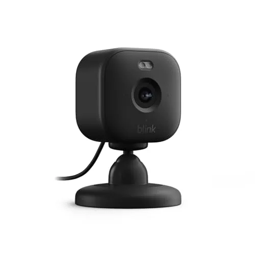 Blink Mini 2 | Cámara de vigilancia interior compacta, HD con enchufe, visión nocturna en color, foco integrado, audio bidireccional, detección de movimiento, compatible con Alexa (negro)