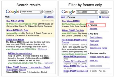 Más opciones para las búsquedas móviles de Google