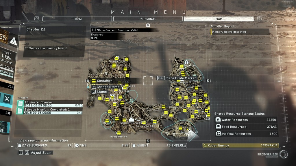 Guía Metal Gear Survive: mapa con la ubicación de todos los contenedores