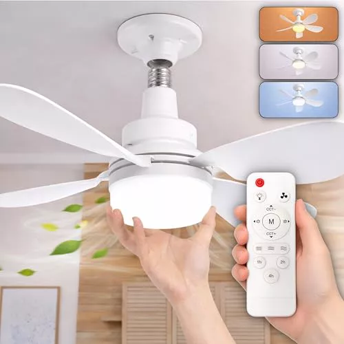 CLAR - Ventilador De Techo Con Luz, Ventilador Techo Habitación Pequeña