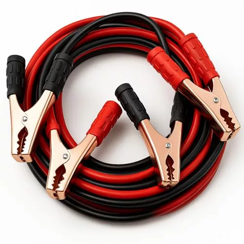 AUTOZOCO Pinzas de Batería de Coche y Motos, Cable de Arranque para Batería de Coche, Pinza de Arranque, Pinza Cocodrilo, Longitud 2.5 Metros, Incluye Bolsa Transporte, Cable 10 mm2, Pinzas 800 A