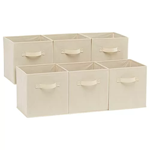Amazon Basics Cubos de almacenamiento de tela plegables con asas