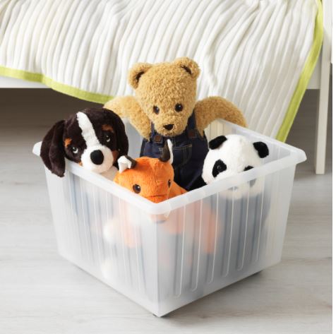 Caja con ruedas, blanco39x39 cm