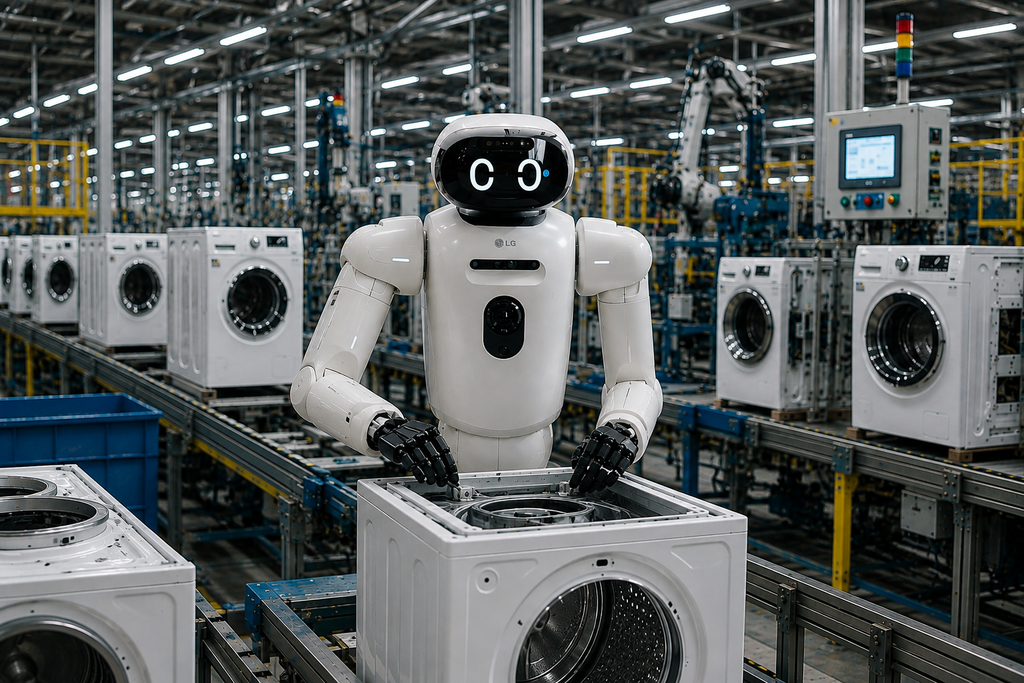 LG y Nvidia llegan a un acuerdo para fabricar robots humanoides. Empiezan por unos con ruedas en una fábrica de lavadoras