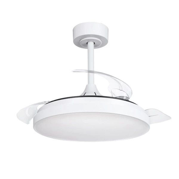 Ventilador de techo retráctil con luz motor DC Torrent blanco 3000 lm CCT 91 cm