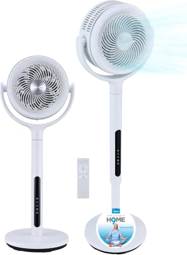 Midea Ventilador de Pie de 12 Velocidades con Mando a Distancia 