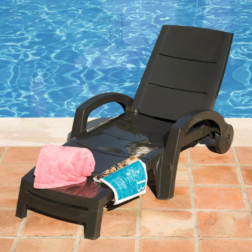 Tumbona de jardín sin cojín Ocean gris 80x74x190 cm
