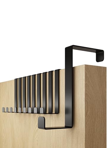 4smile perchero puerta - 10 piezas ganchos negros con almohadillas 