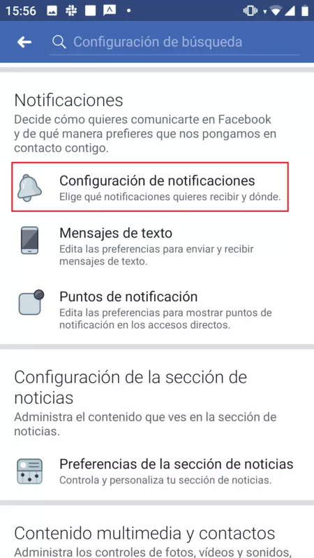 Notificaciones Facebook