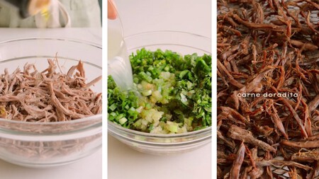 carne deshebrada con la freidora de aire