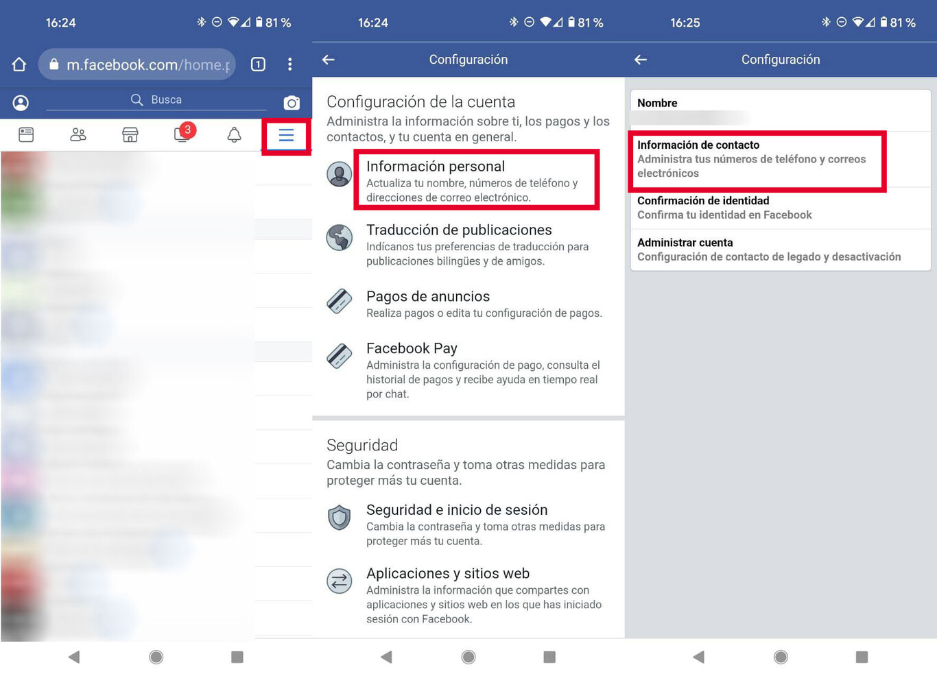 Cómo cambiar el correo electrónico de tu cuenta de Facebook desde el móvil