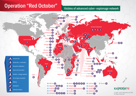 Operación Octubre Rojo, nombre clave para una red de ciberespionaje de escala mundial