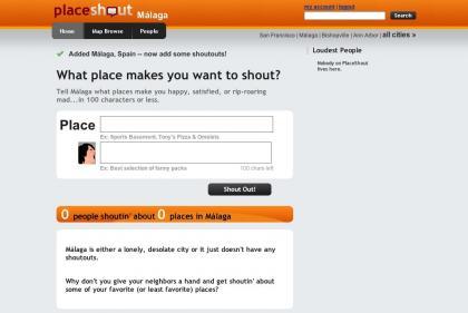 PlaceShout, opiniones de lugares geolocalizadas en formato microblogging