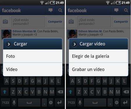 Facebook para Android ahora con soporte para subir vídeos