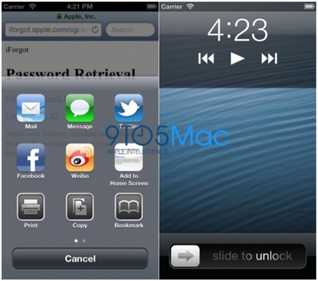 Capturas de pantalla de como se mostraría iOS en una pantalla de 4 pulgadas