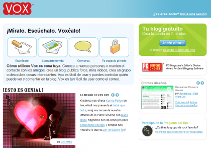 Crea tu blog con Vox en español