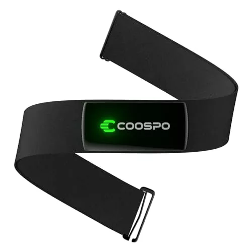 COOSPO H9Z Pulsometro Rechargeable, Bluetooth 5.0 Ant+ frecuencia cardíaca HRM Fitness Tracker IP67 Impermeable, Heart Rate Monitor Compatible con Wahoo Zwift Strava Elite HRV