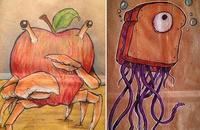 Un padre decora las bolsas del almuerzo de su hijo con personajes animados