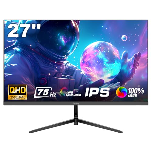 Suevery 27 Pulgadas Gamer monitor 2K 75Hz Altavoces integrados