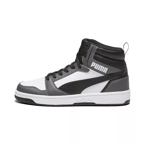 PUMA Rebound V6, Zapatillas Unisex adulto, Puma White Puma Black Shadow Gray, 44 EU