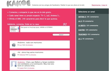 Comenta la tele en tiempo real con Kakoe