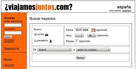 Viajamosjuntos, buscador para compartir coche