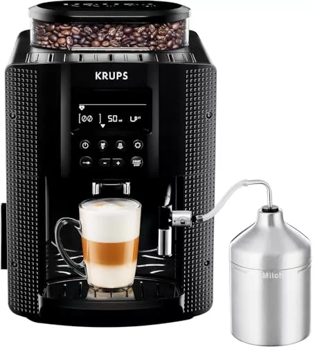 Krups Essential, Cafetera superautomática, Depósito de agua de 1,7 L, 3 niveles de temperatura, 3 texturas de molienda