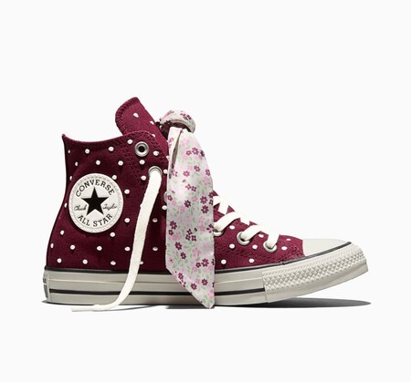Nuevas Converse Zapatillas Burdeos Lunares Bonitas Delicadas Coquette Dulces Elegantes