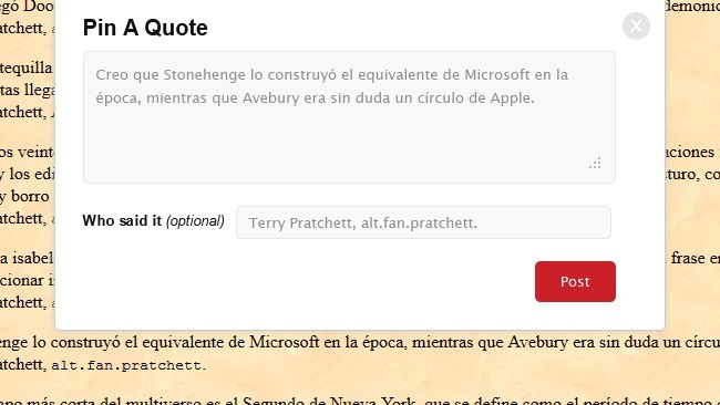 Publica textos en Pinterest con formato de imagen usando Pin A Quote