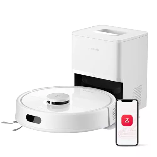 roborock Q7 L5+ Robot Aspirador y Fregador de 8000 Pa, 7 Weeks Autovaciado, Sistema Doble Antienredos, Navegación PreciSense LiDAR, Suelos Duros, Alfombras y Pelo de Mascotas, Blanco