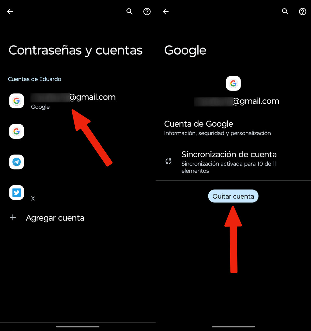 Cómo quitar una cuenta de Google de un móvil Android