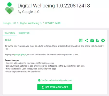 これは、Digital Wellbeing の最初の安定バージョンです。