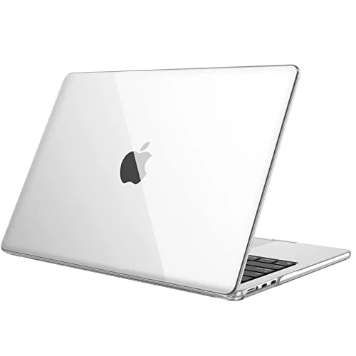 Fintie Funda para MacBook Air 13,6 Pulgadaas (M4) 2025 / (M3) 2024 / (M2) 2022 - Súper Delgada Carcasa Protectora de Plástico Duro con Touch ID - Transparente