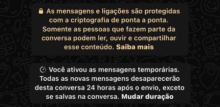 Mensagens Temporarias