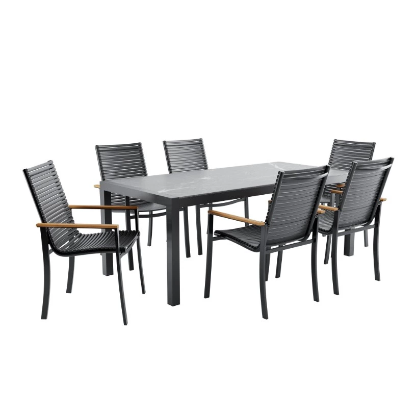 Conjunto de jardin de aluminio Luca para 8 comensales
