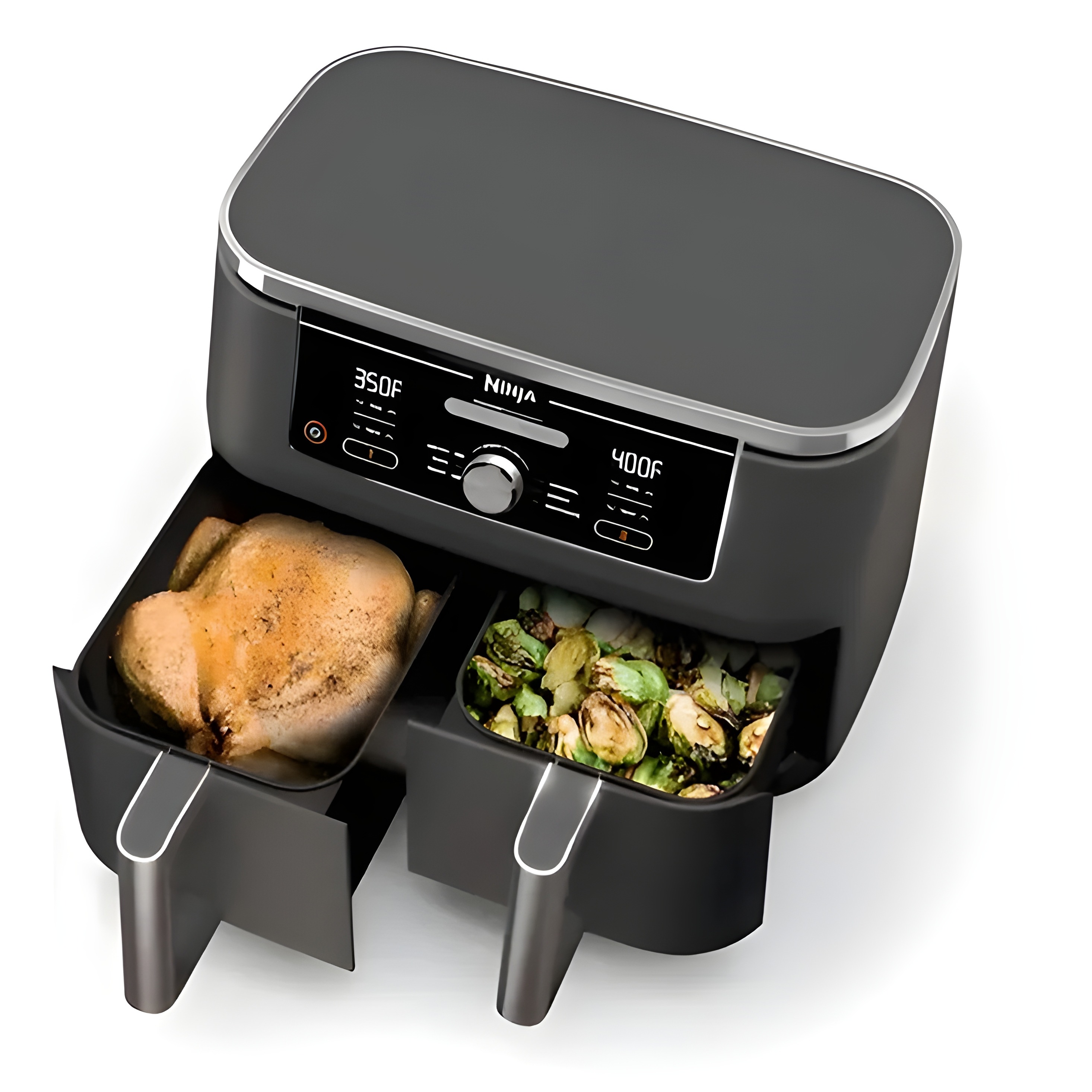 Freidora De Aire Ninja Smart Doble Cesta Freir, Asar Y Más. Negro