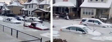Tú te quejas de rascar el coche por la mañana, pero en Detroit una tubería de agua rota ha convertido una calle en un glaciar