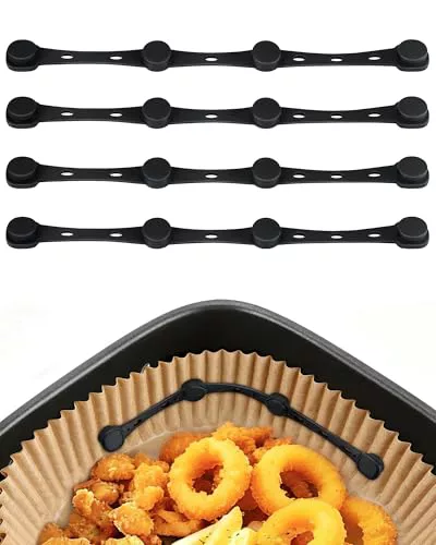 Imanes para Papel de Hornear Airfryer, Paquete de 4 Imanes de Silicona Evitan que el Papel para Hornear cubra los Alimentos, Accesorios para Freidora de Aire Caliente para Ninja, Philips, Cosori