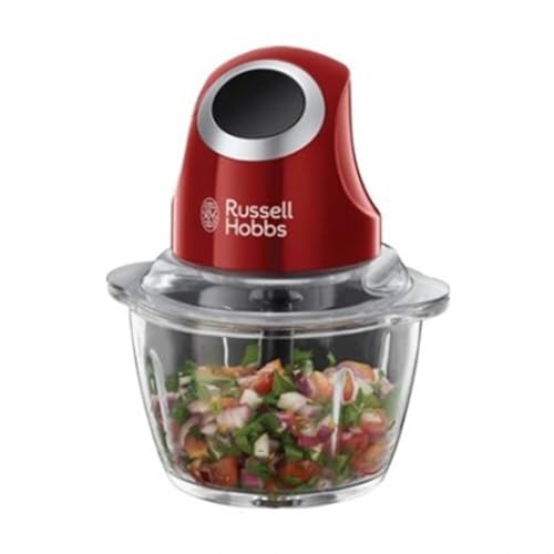 Russell Hobbs Desire - Picadora de Alimentos (Picadora Eléctrica, 200 W, Cuchillas Inox, Rojo, sin BPA) - ref. 24660-56